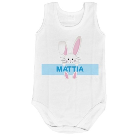 Body neonato personalizzato con nome coniglietto