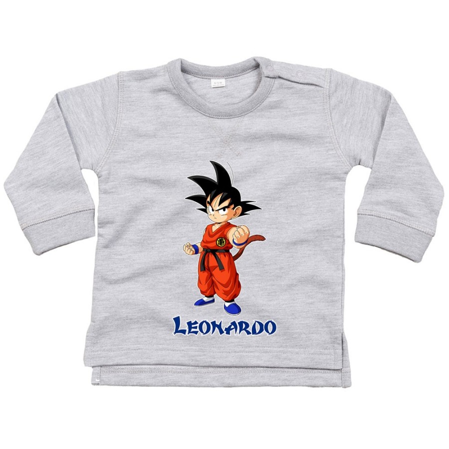 Felpa neonato personalizzata con nome goku Cartoon
