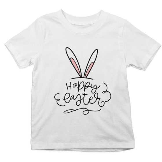 T-shirt bambino happy easter orecchie di coniglio Pasqua