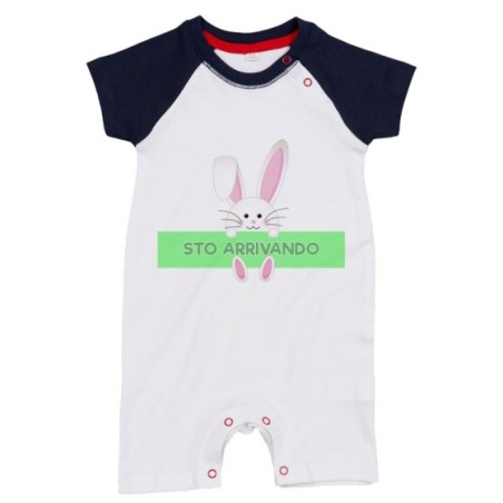 Pagliaccetto neonato personalizzato con nome coniglietto Pasqua