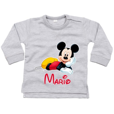 Felpa neonato personalizzata con nome mouse
