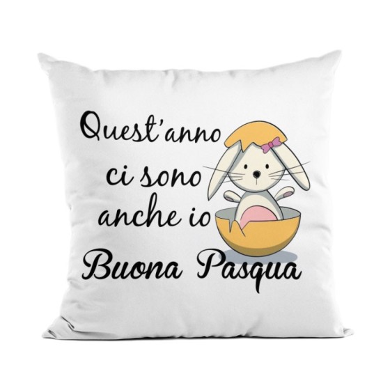 Cuscino quest'anno ci sono anch'io buona pasqua Pasqua