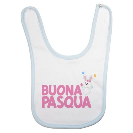 Bavaglino neonato buona pasqua con coniglietto giocoliere Pasqua