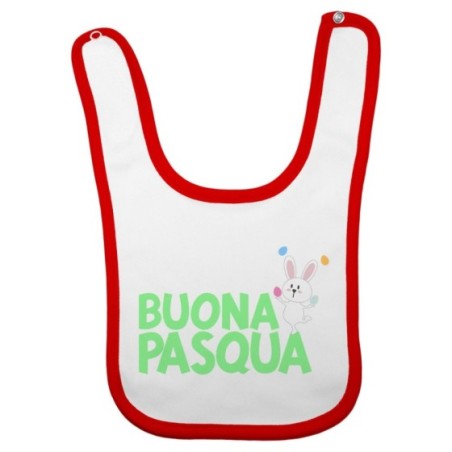Bavaglino neonato buona pasqua con coniglietto giocoliere Pasqua