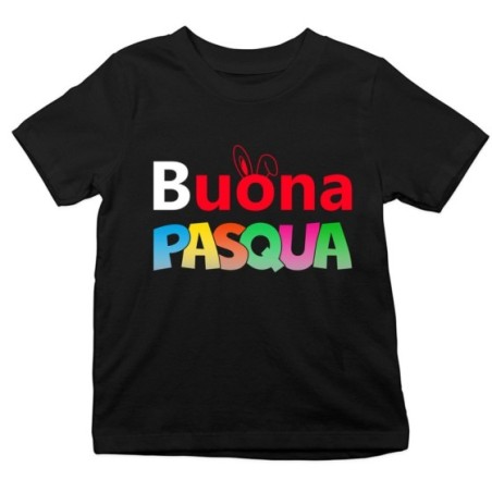 T-shirt bambino buona pasqua colorata