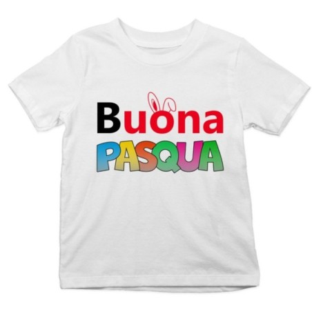 T-shirt bambino buona pasqua colorata Pasqua
