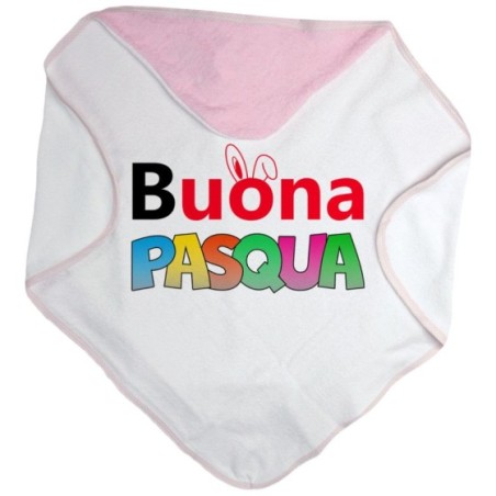 Accappatoio neonato buona pasqua colorata 