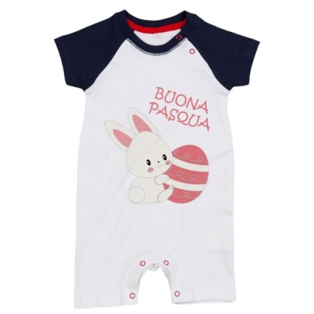 Pagliaccetto neonato buona pasqua coniglietto carino