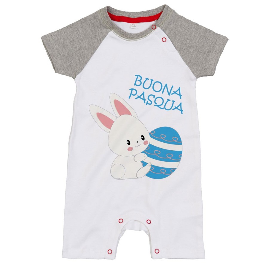 Pagliaccetto neonato buona pasqua coniglietto carino Pasqua