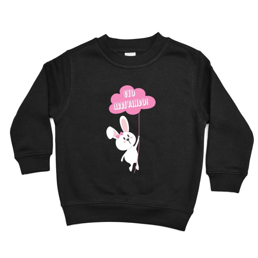 Felpa bambino personalizzabile con nome sto arrivando coniglietto sale la fune Pasqua
