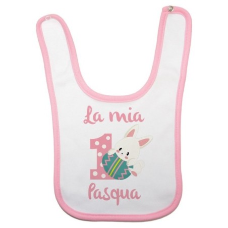 Bavaglino neonato personalizzabile con nome prima pasqua...