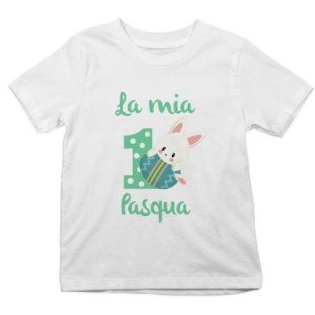 T-shirt bambino personalizzabile con nome prima pasqua...