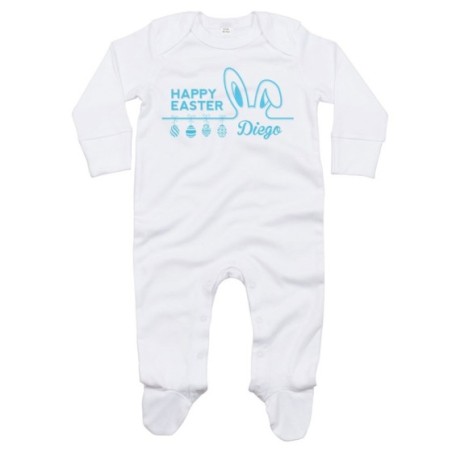Tutina neonato personalizzata con nome happy easter