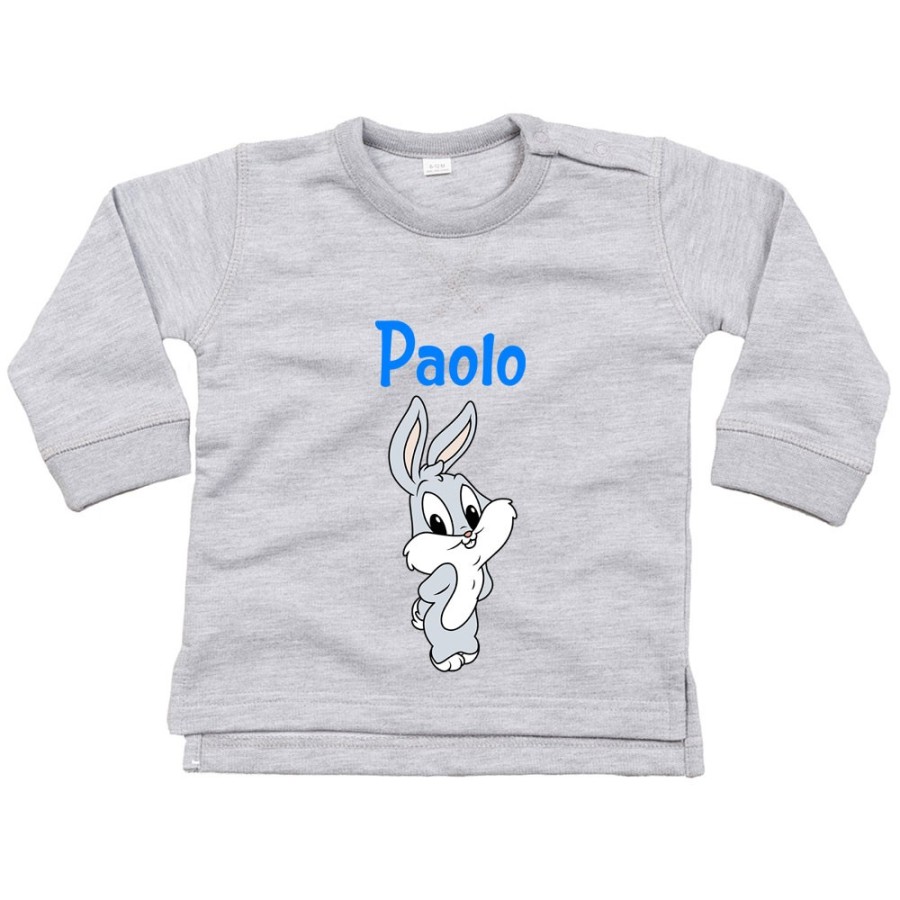 Felpa neonato personalizzata con nome bugs bunny - lola bunny Cartoon
