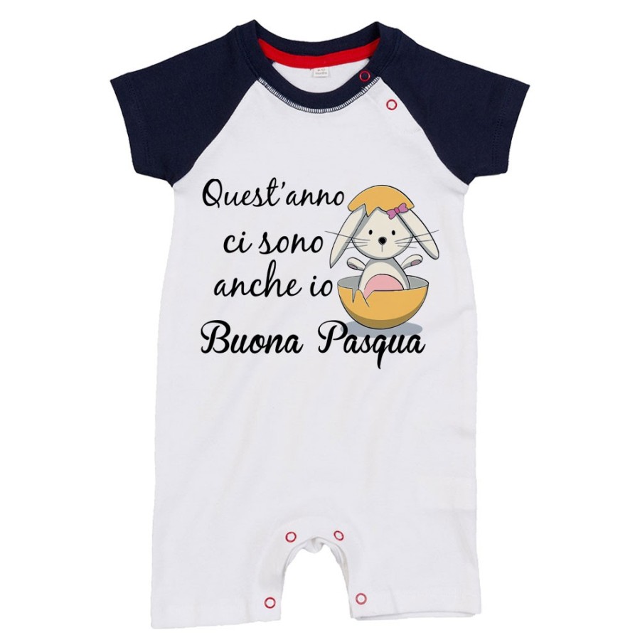 Pagliaccetto neonato quest'anno ci sono anch'io buona pasqua Pasqua