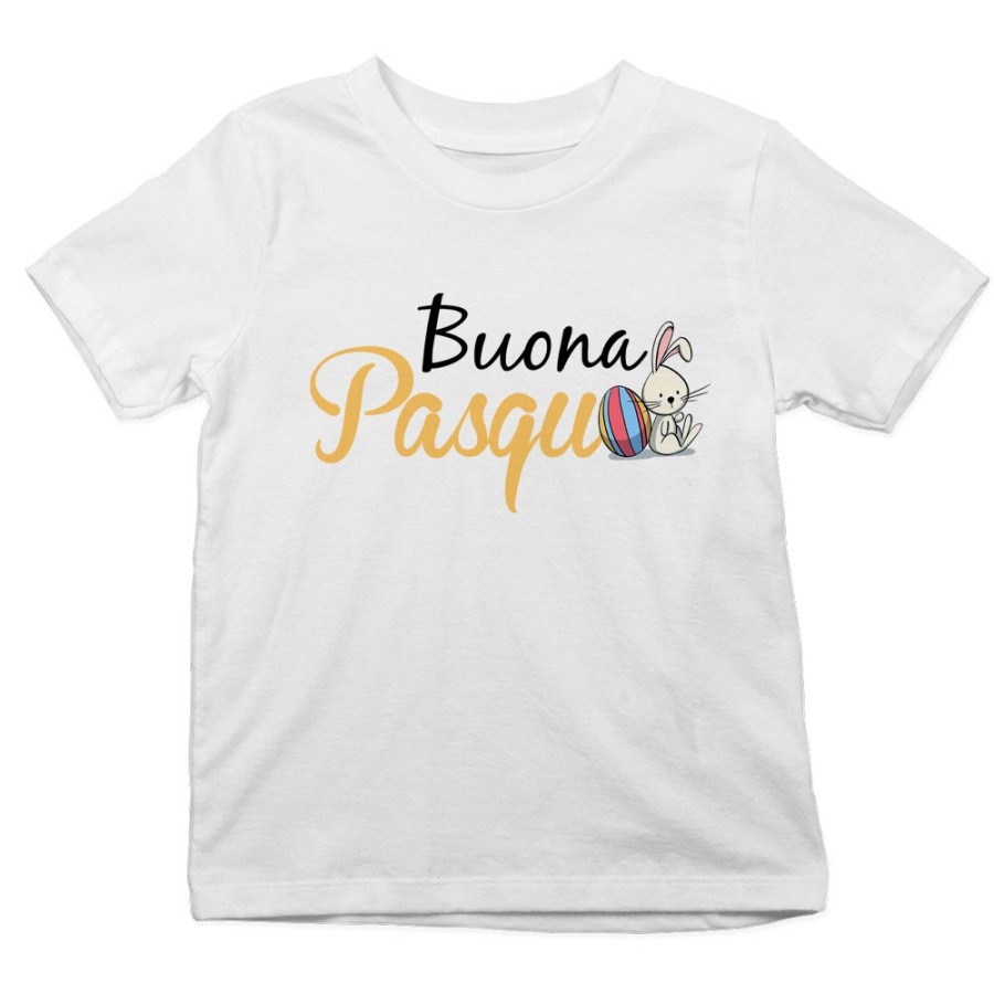 T-shirt bambino buona pasqua coniglietto seduto Pasqua