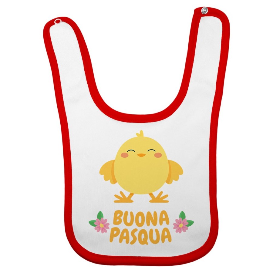 Bavaglino personalizzabile con nome neonato buona pasqua dal pulcino Pasqua