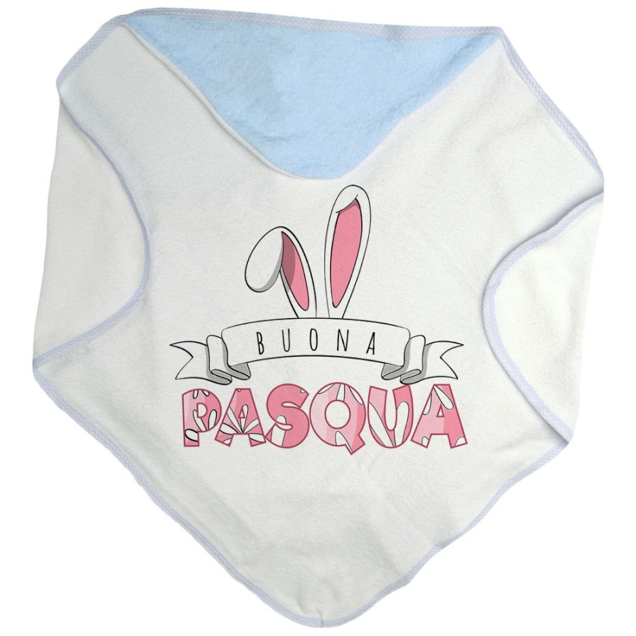 Accappatoio neonato buona pasqua con orecchie da coniglio Pasqua
