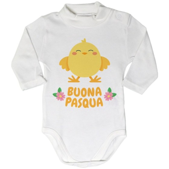 Body lupetto neonato personalizzabile con nome buona pasqua dal pulcino Pasqua