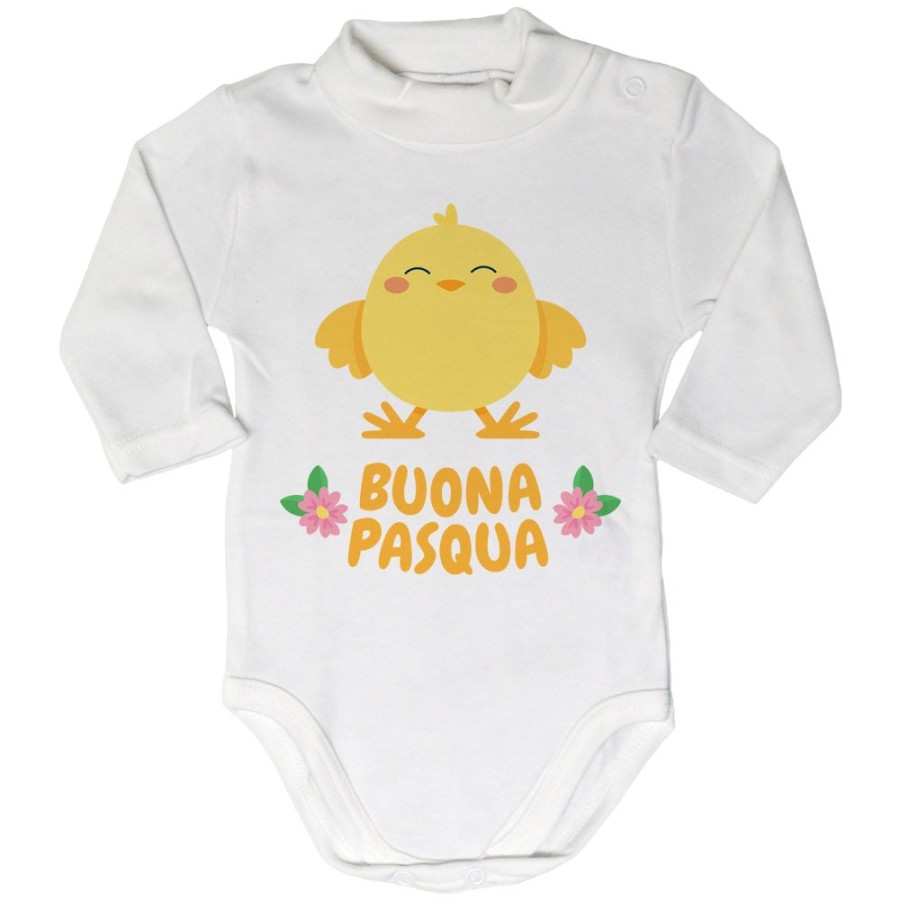 Body lupetto neonato personalizzabile con nome buona pasqua dal pulcino Pasqua