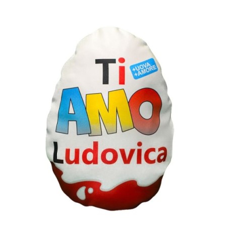 Cuscino a forma di ovetto ti amo personalizzato con nome Pasqua