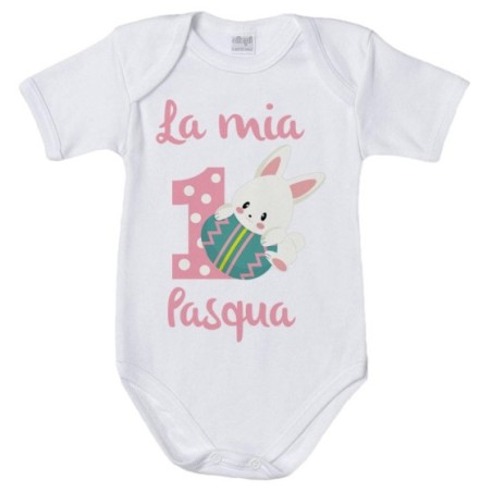 Body neonato personalizzabile con nome prima pasqua con...