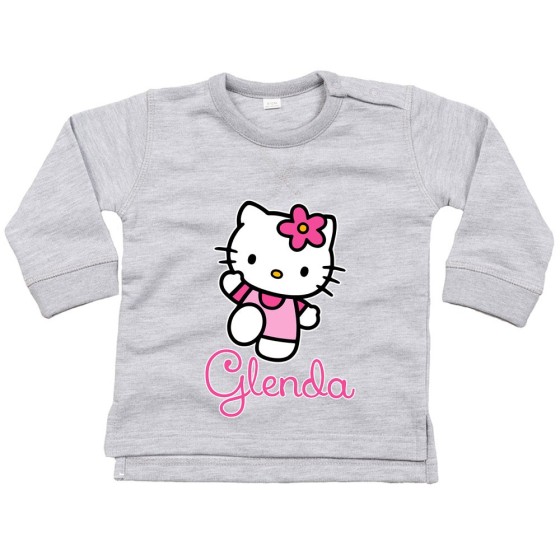 Felpa neonata personalizzata con nome hello kitty Cartoon