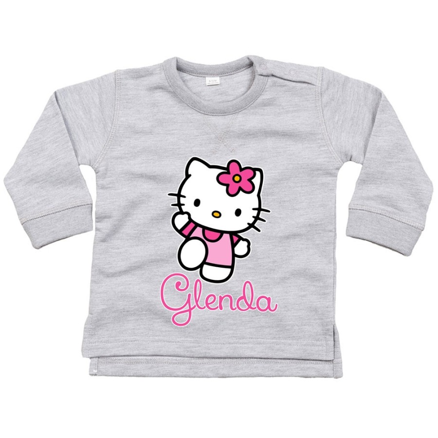 Felpa neonata personalizzata con nome hello kitty Cartoon