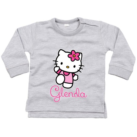 Felpa neonata personalizzata con nome hello kitty