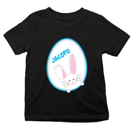 T-shirt bambino personalizzata con nome coniglietto sbuca...