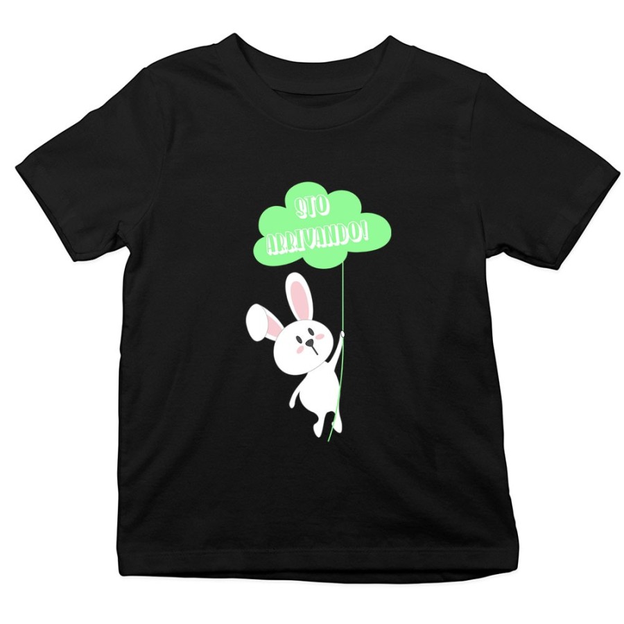 T-shirt bambino personalizzabile con nome sto arrivando coniglietto sale la fune Pasqua