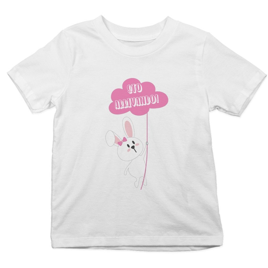 T-shirt bambino personalizzabile con nome sto arrivando coniglietto sale la fune Pasqua