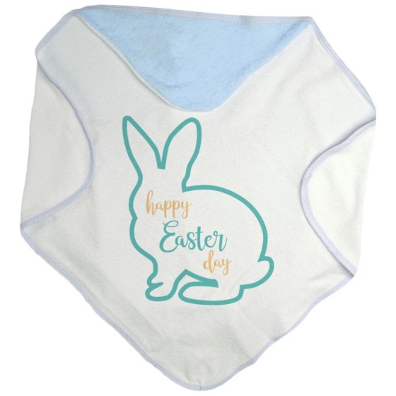Accappatoio neonato happy easter day coniglietto stilizzato Pasqua