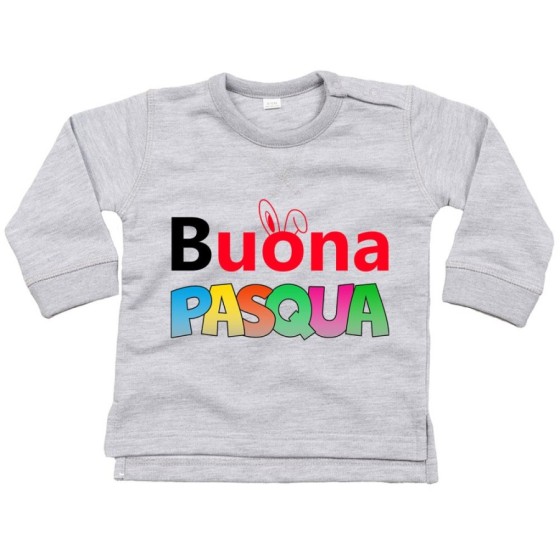 Felpa neonato buona pasqua colorata  Pasqua