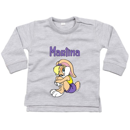 Felpa neonata personalizzata con nome baby lola bunny
