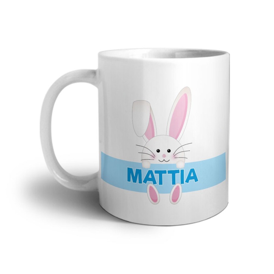 Tazza personalizzata con nome coniglietto Pasqua