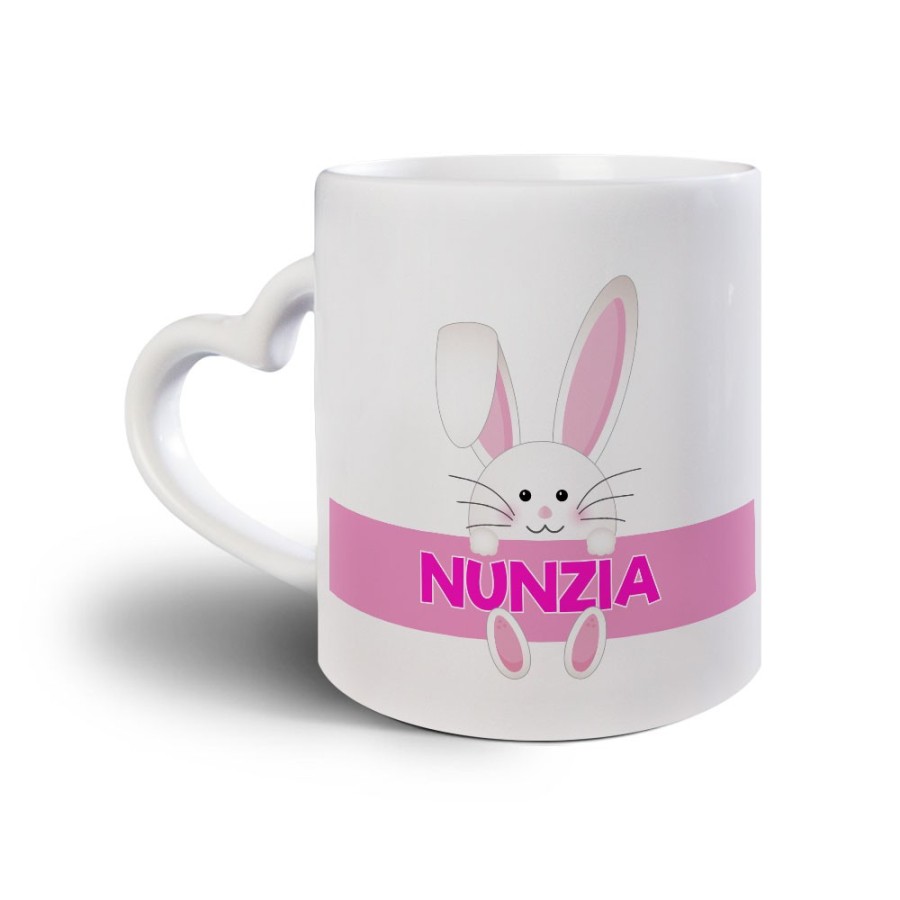 Tazza personalizzata con nome coniglietto Pasqua