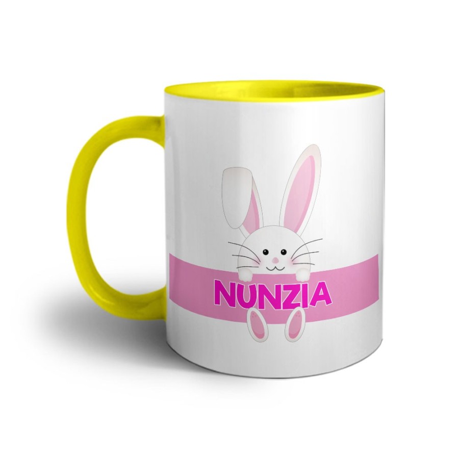 Tazza personalizzata con nome coniglietto Pasqua