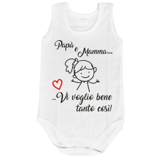 Body neonato papà e mamma vi voglio bene tanto così Per la famiglia