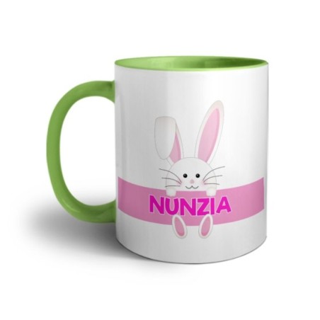 Tazza personalizzata con nome coniglietto Pasqua