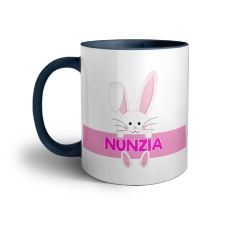 Tazza personalizzata con nome coniglietto Pasqua