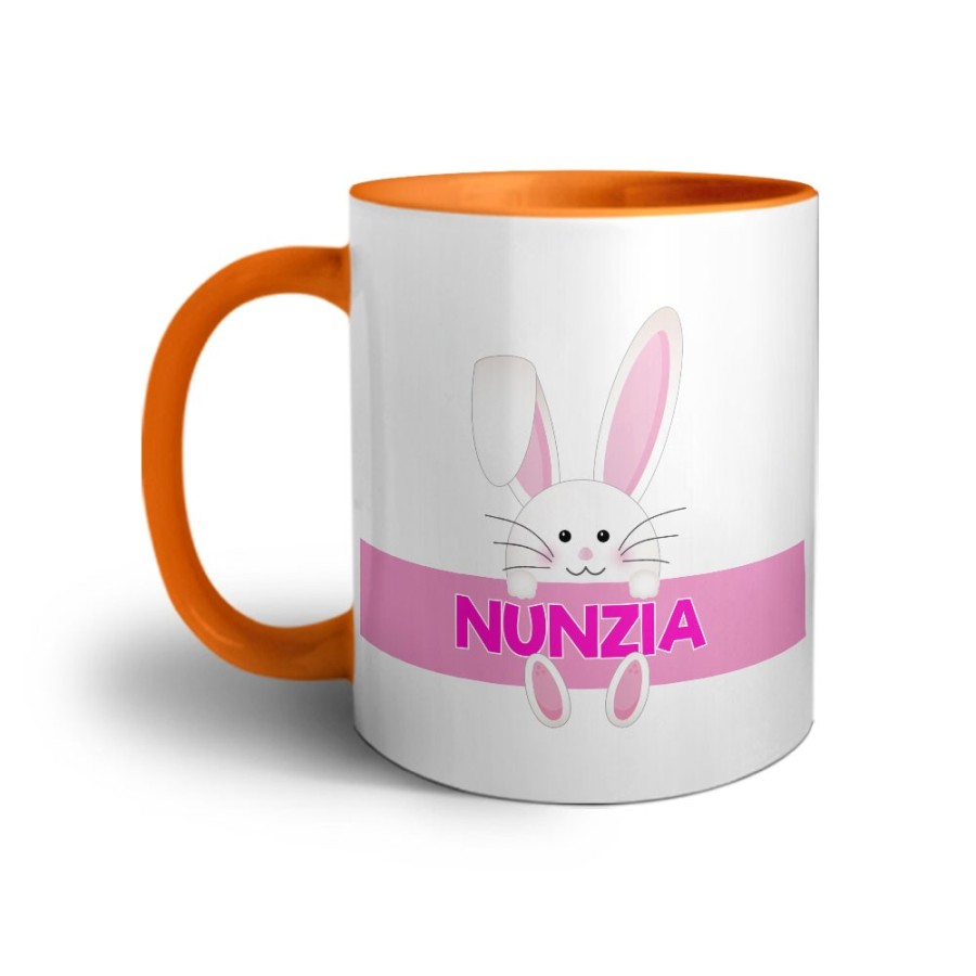 Tazza personalizzata con nome coniglietto Pasqua