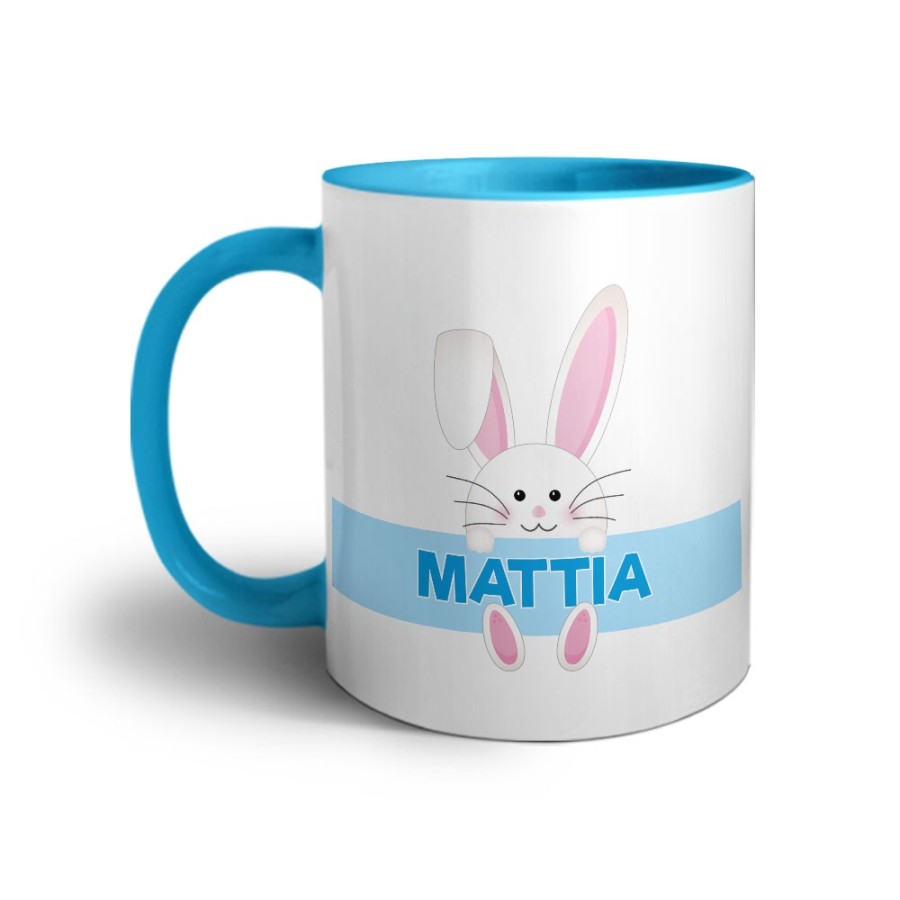 Tazza personalizzata con nome coniglietto Pasqua