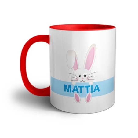 Tazza personalizzata con nome coniglietto Pasqua