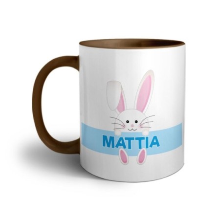 Tazza personalizzata con nome coniglietto Pasqua