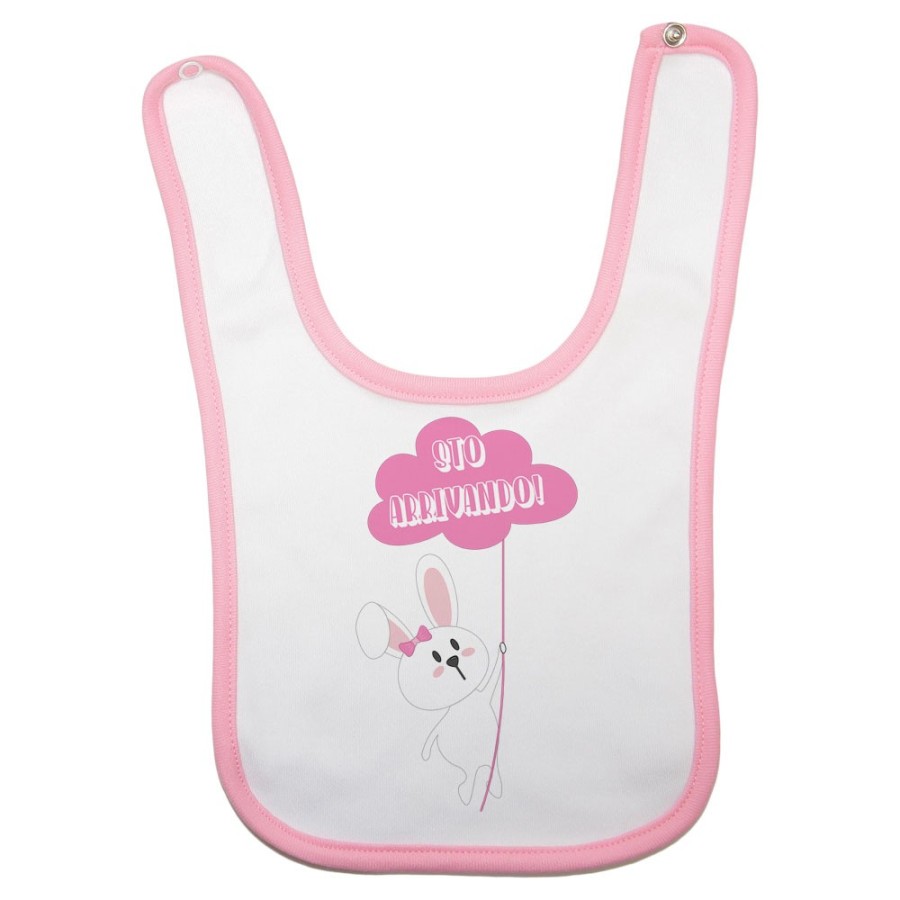 Bavaglino neonato personalizzabile con nome sto arrivando coniglietto sale la fune Pasqua