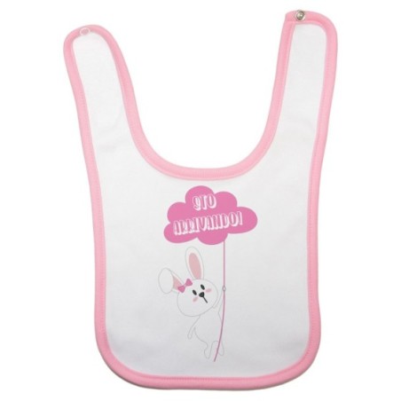 Bavaglino neonato personalizzabile con nome sto arrivando coniglietto sale la fune Pasqua