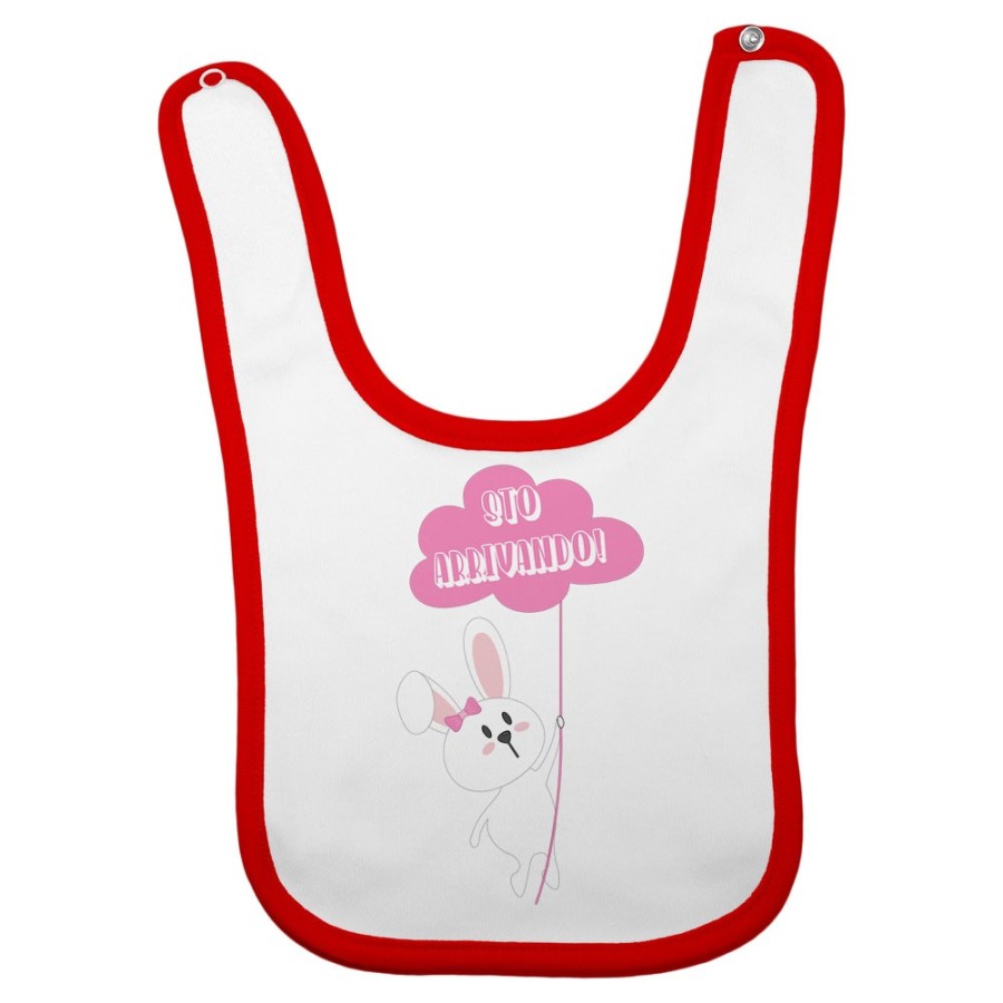 Bavaglino neonato personalizzabile con nome sto arrivando coniglietto sale la fune Pasqua