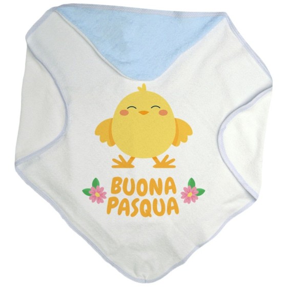 Accappatoio neonato personalizzabile con nome buona pasqua dal pulcino Pasqua