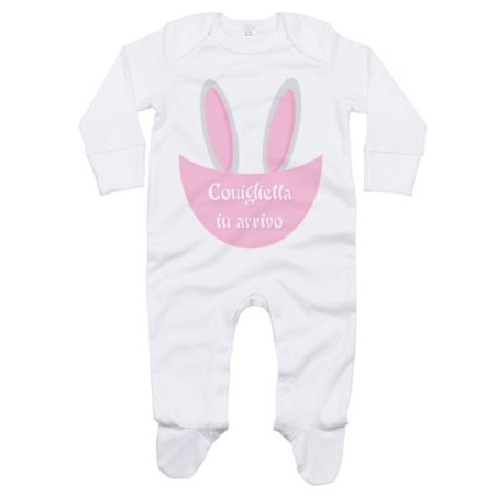 Tutina neonato personalizzabile con nome coniglietto in...